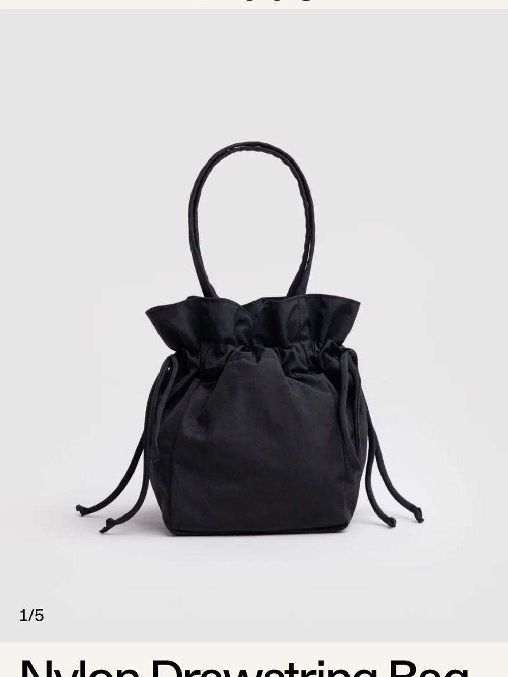 Black Nylon Drawstring  Bag - Women